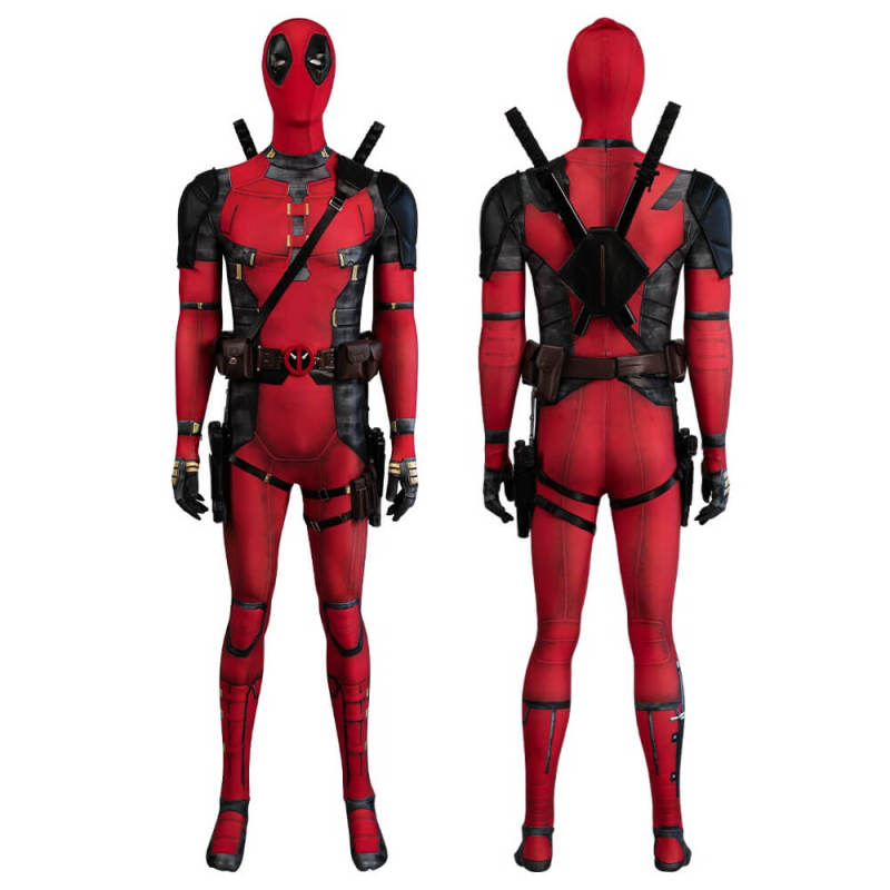 Deadpool 3 Cosplay Costume Spandex Printed Deadpool &amp; Wolverine Wade Wilson Hallowcos