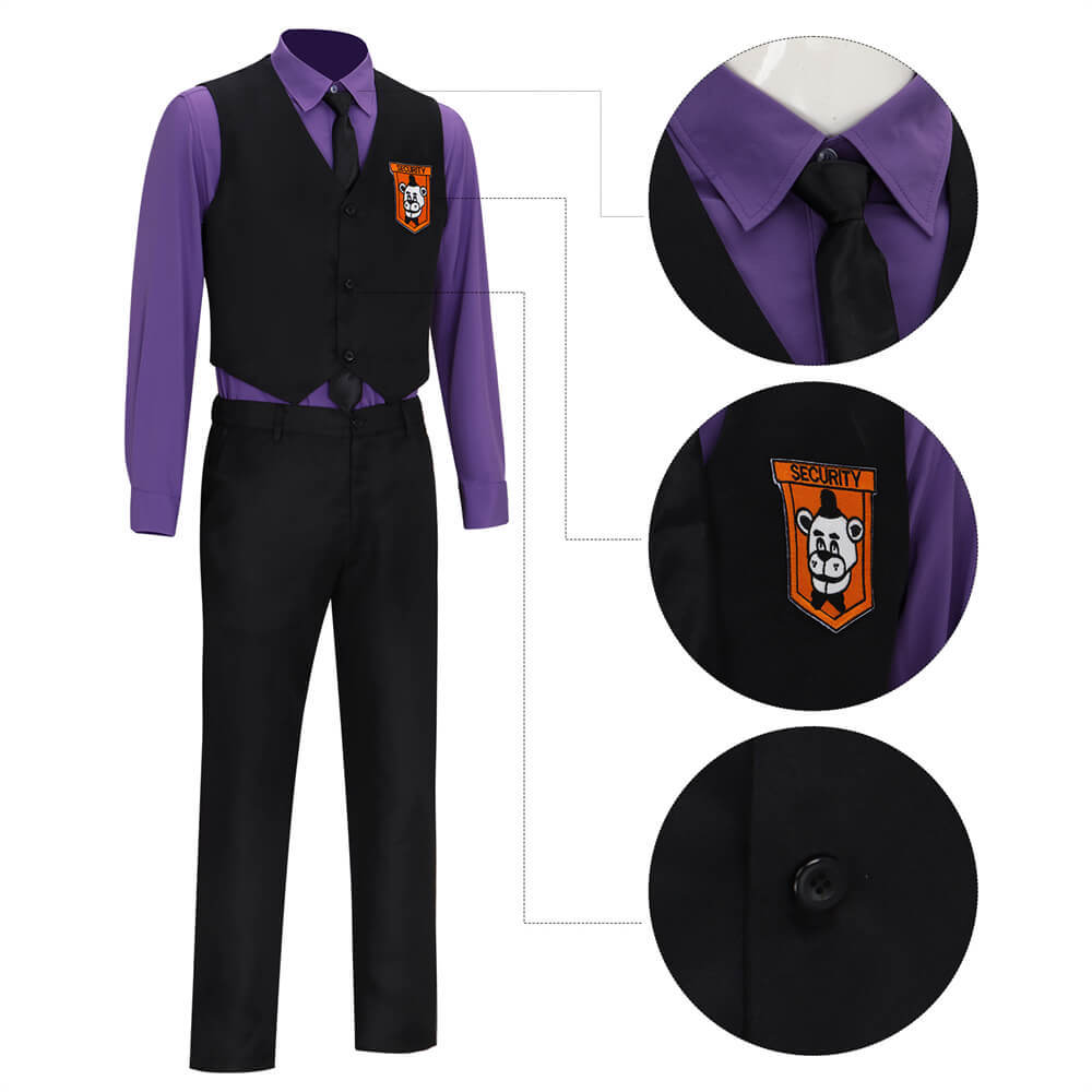 FNAF Purple Guy Cosplay Costume Five Nights at Freddy's Movie