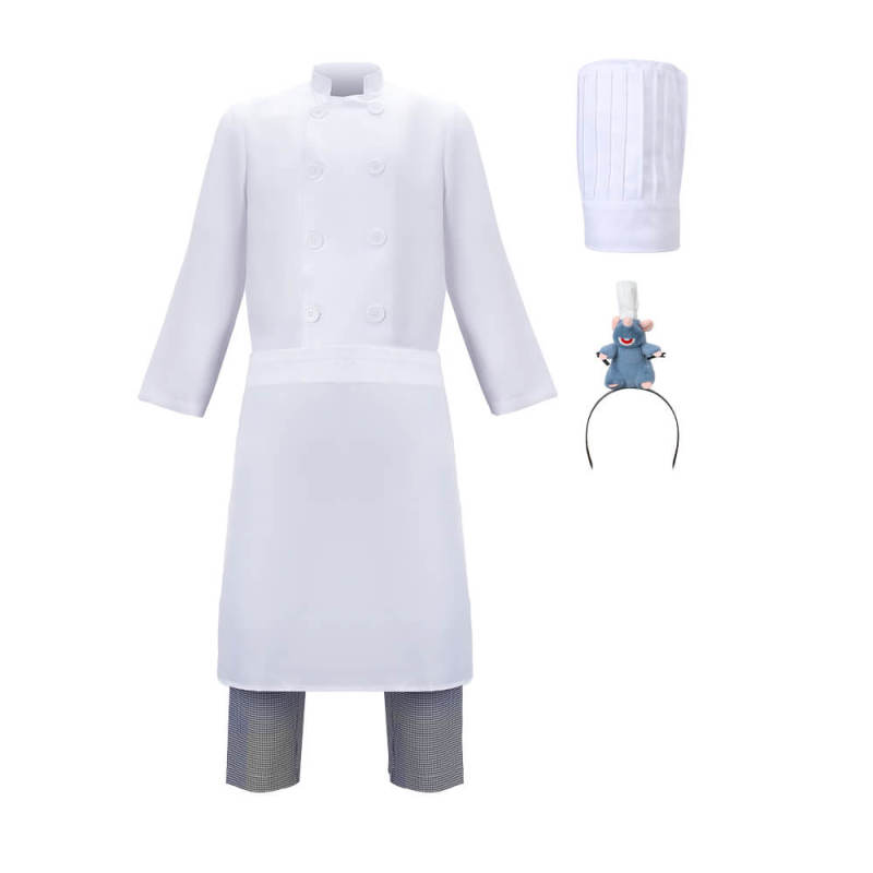 Child Ratatouille Alfredo Linguini Chef Cosplay Costume Hallowcos