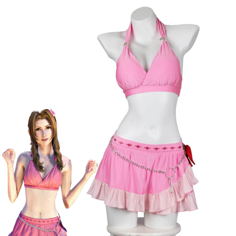 Final Fantasy VII Rebirth Aerith Gainsborough Swimsuit Cosplay Costume Hallowcos