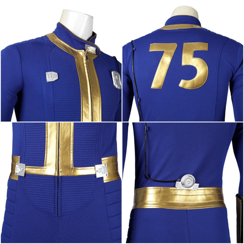 Fallout 4 Vault 75 Suit Male Cosplay Costume Hallowcos