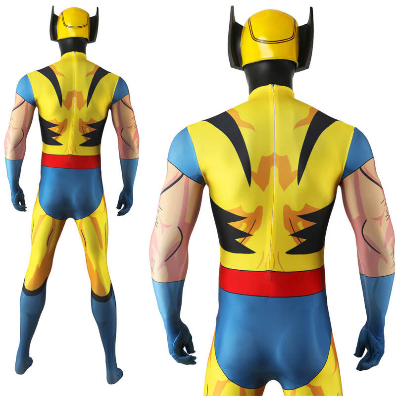 Hallowcos X-Men 97 Wolverine Cosplay Costume for Adults Kids
