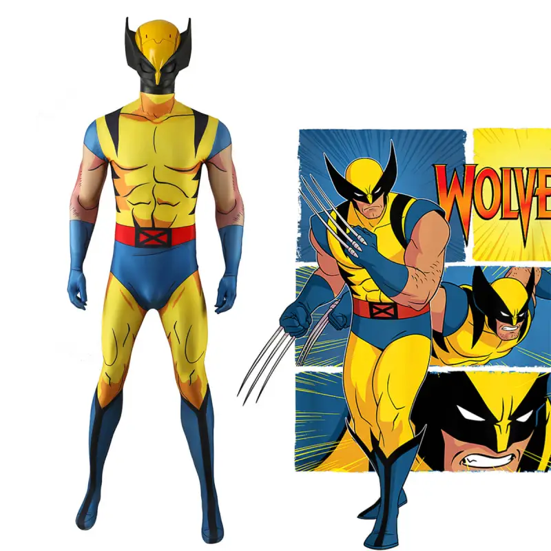 Hallowcos X-Men 97 Wolverine Cosplay Costume for Adults Kids