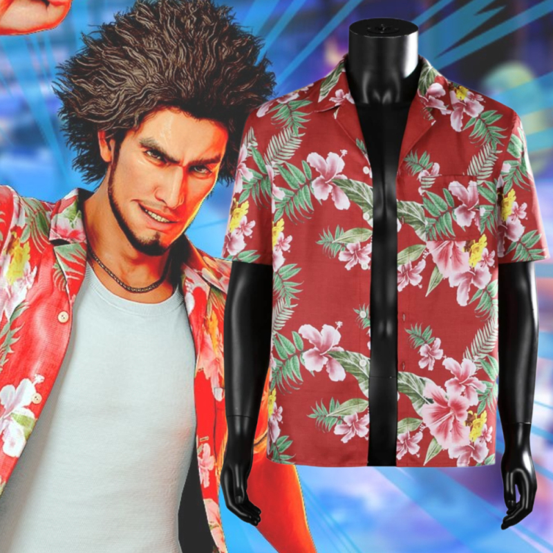 Like a Dragon: Infinite Wealth Ichiban Kasuga Hawaiian T-Shirt Yakuza Cosplay Costume Hallowcos