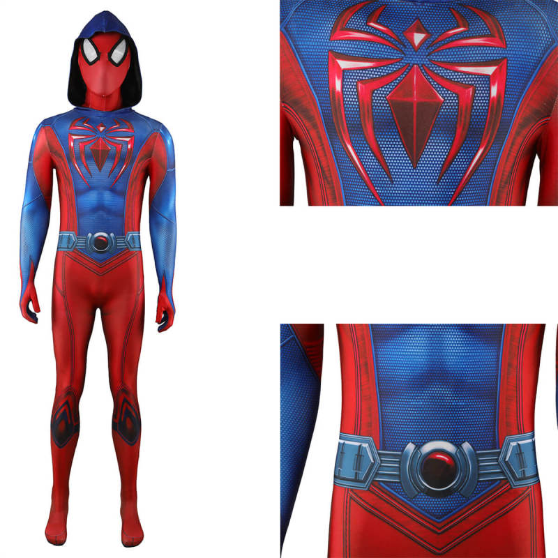 Spider-Man 2 PS5 Scarlet Spider III Suit Cosplay Costume Adults Kids Hallowcos
