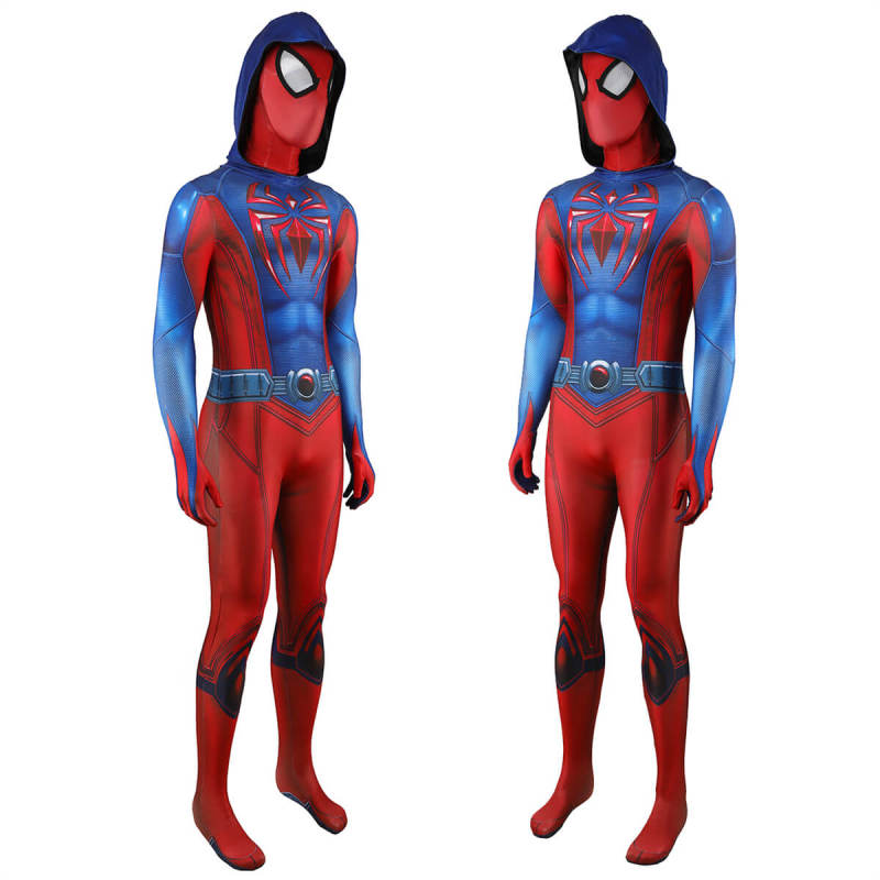 Spider-Man 2 PS5 Scarlet Spider III Suit Cosplay Costume Adults Kids Hallowcos