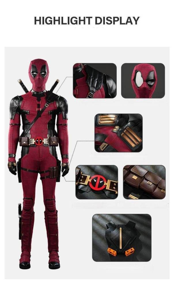 Deadpool 3 Deluxe Costume Deadpool & Wolverine Wade Wilson Halloween Outfits Hallowcos