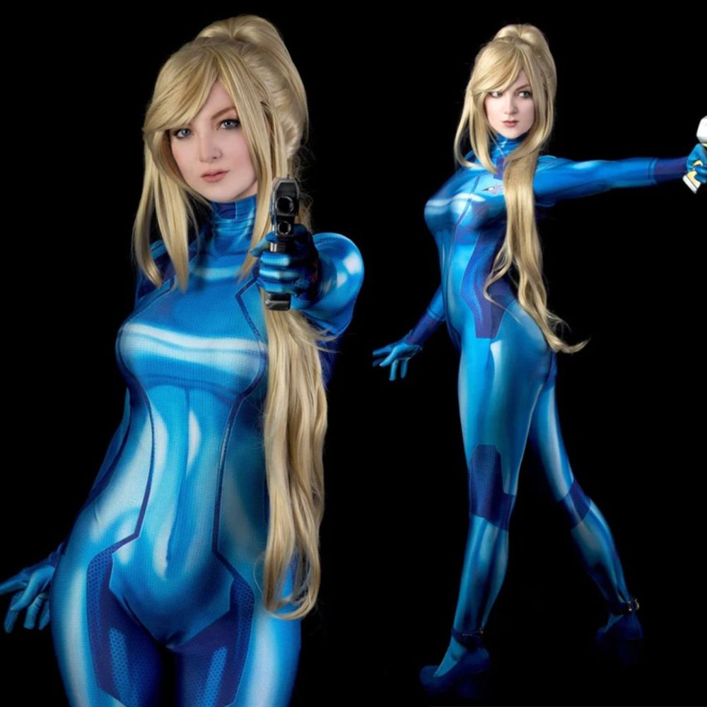 Metroid Dread Samus Aran Zero Suit Cosplay Costume for Women Kids Hallowcos