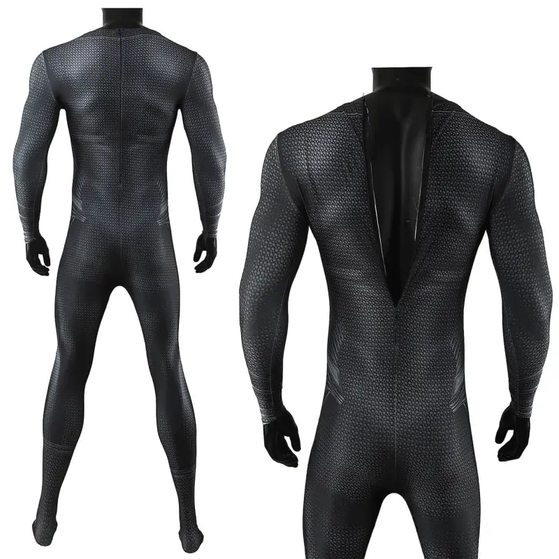 Justice League Superman Black Suit Cosplay Costume for Men Kids Hallowcos