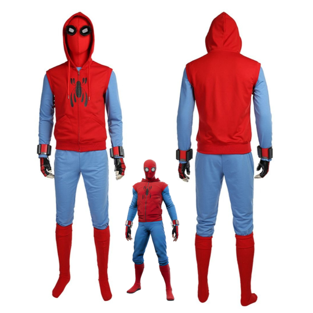 Spider-Man:Homecoming Homemade Suit Peter Parker Cosplay Costume Hallowcos