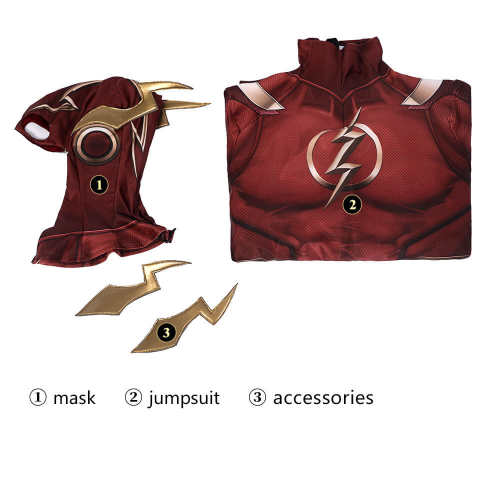 Injustice 2 The Flash Jumpsuit Barry Allen Cosplay Costume Hallowcos