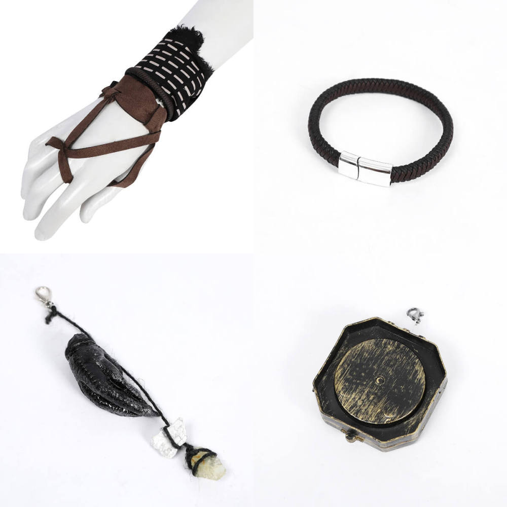 Pirates of the Caribbean Captain Jack Sparrow Cosplay Costume with Hat Wig Hallowcos