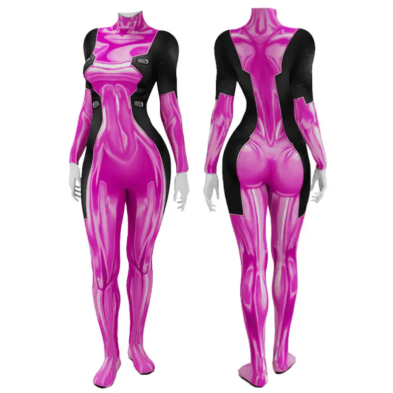 Lady Deadpool Pink Jumpsuit Cosplay Costume Hallowcos