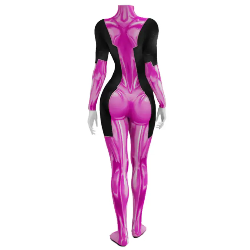 Lady Deadpool Pink Jumpsuit Cosplay Costume Hallowcos