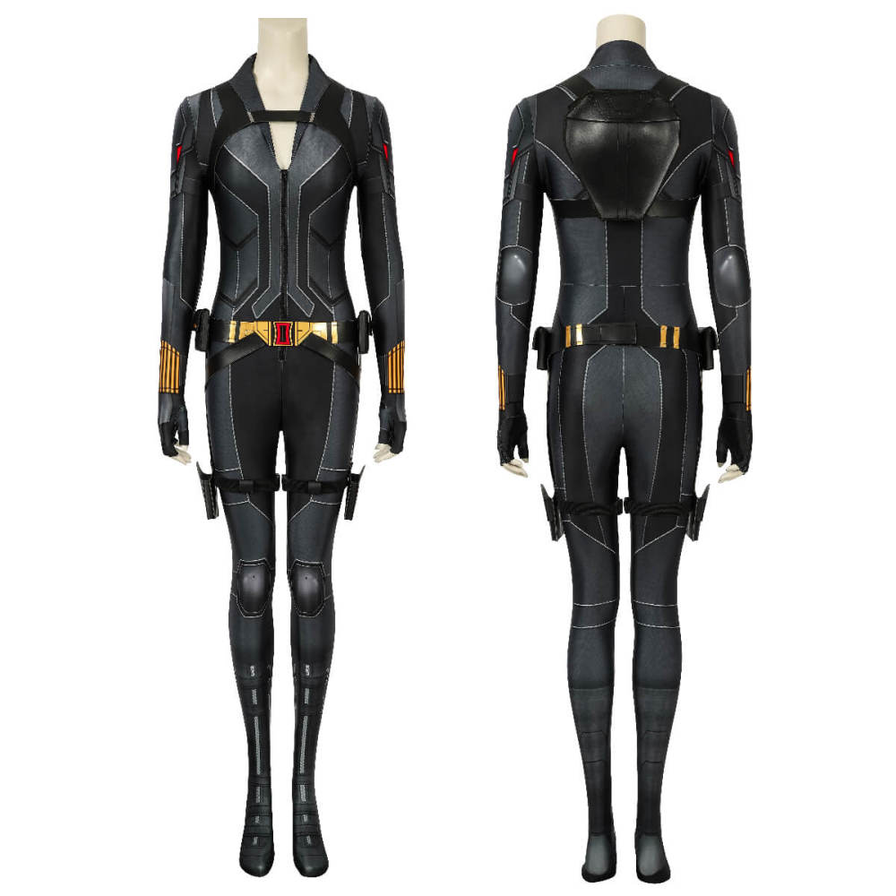 Black Widow Natasha Romanoff Black Suit Cosplay Costume Printed Style
