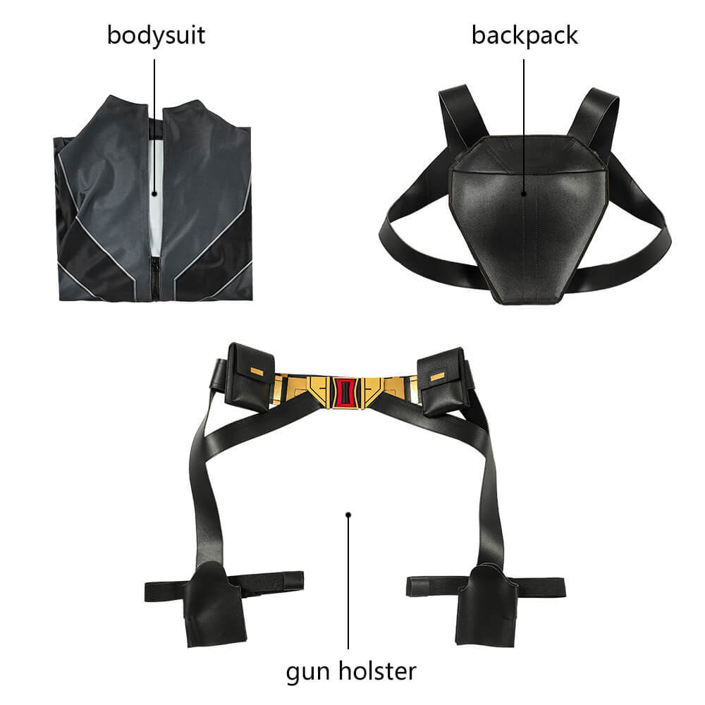 Black Widow Natasha Romanoff Black Suit Cosplay Costume Printed Style