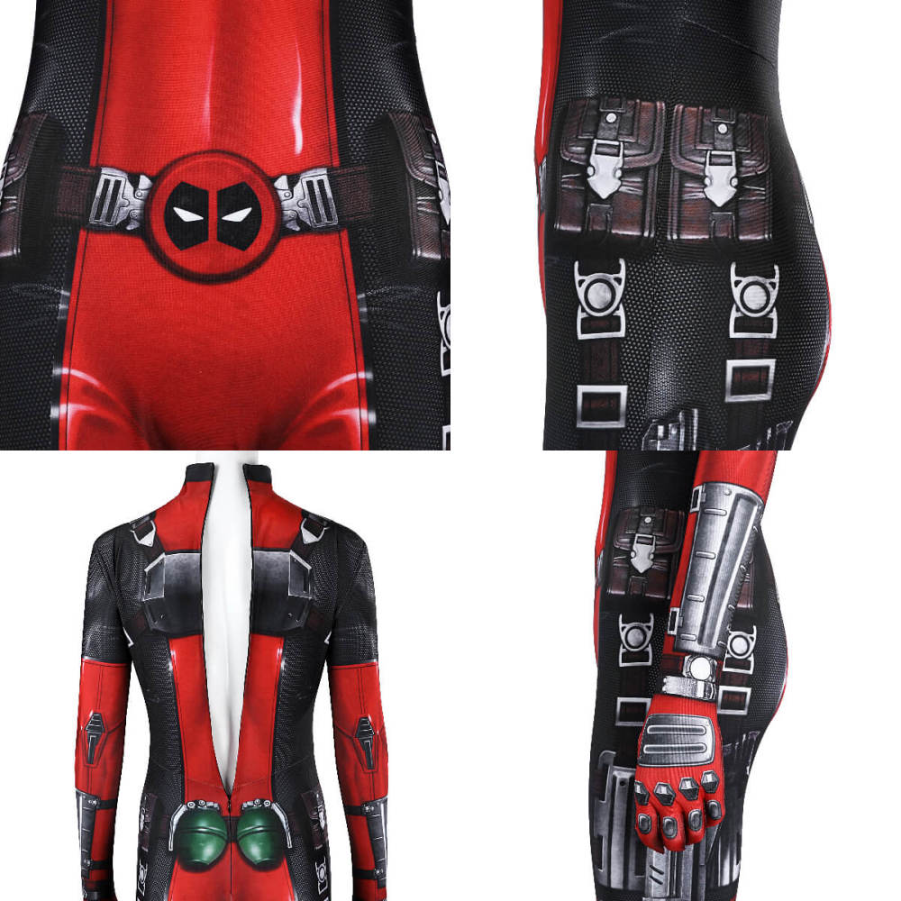 Lady Deadpool Cosplay Costume Comic Printed Style (without wig)