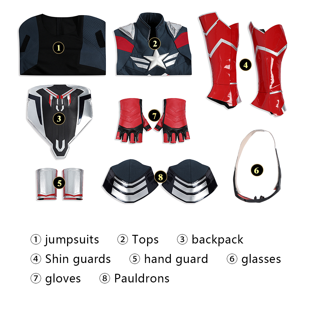 Captain America Brave New World Sam Wilson Cosplay Costume Top Level