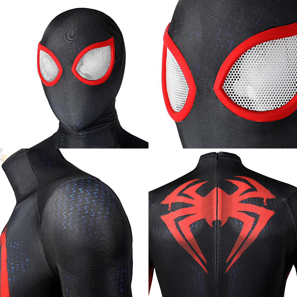 Across The Spider-Verse Miles Morales Spider-Man Cosplay Costume Hallowcos