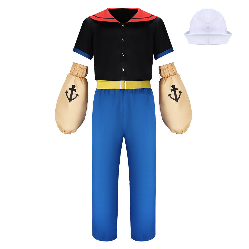Popeye the Sailor Cosplay Costume Classic Cartoon Role Play