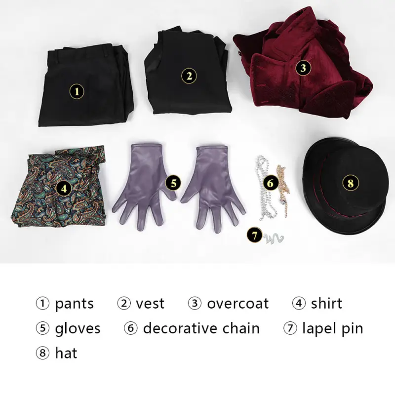 Willy Wonka 2005 Cosplay Costume Charlie and the Chocolate Factory
