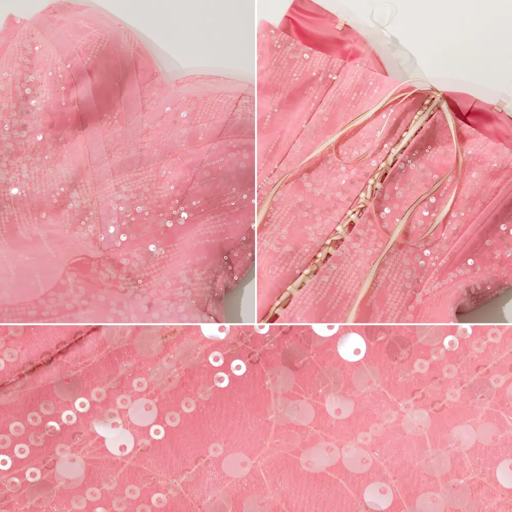 Wicked Glinda Upland Dress Cosplay Costume Style B Hallowcos
