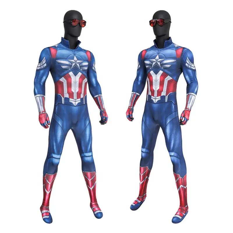 Captain America Brave New World Sam Wilson Cosplay Costume Printed Style B