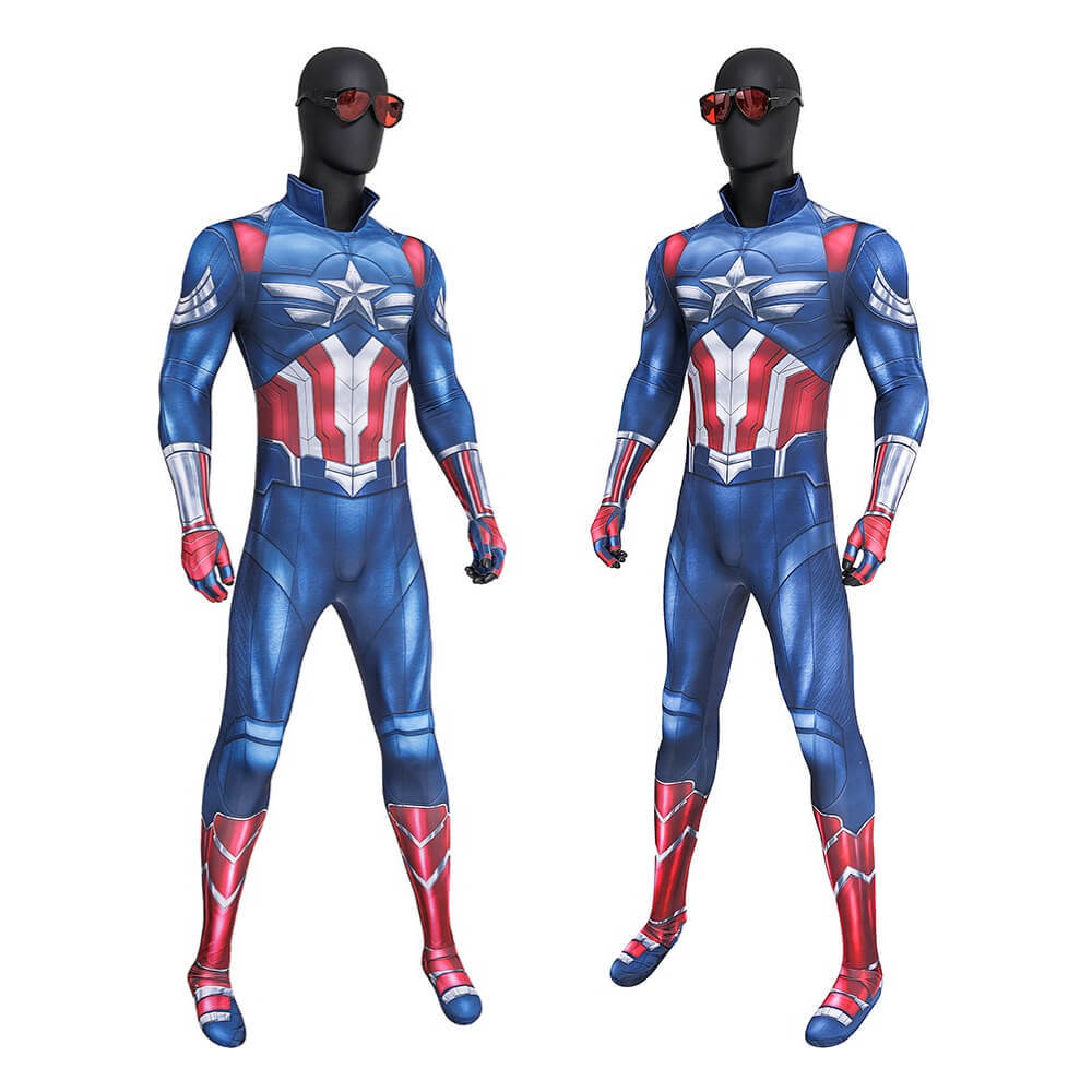 Captain America Brave New World Sam Wilson Cosplay Costume Printed Style B