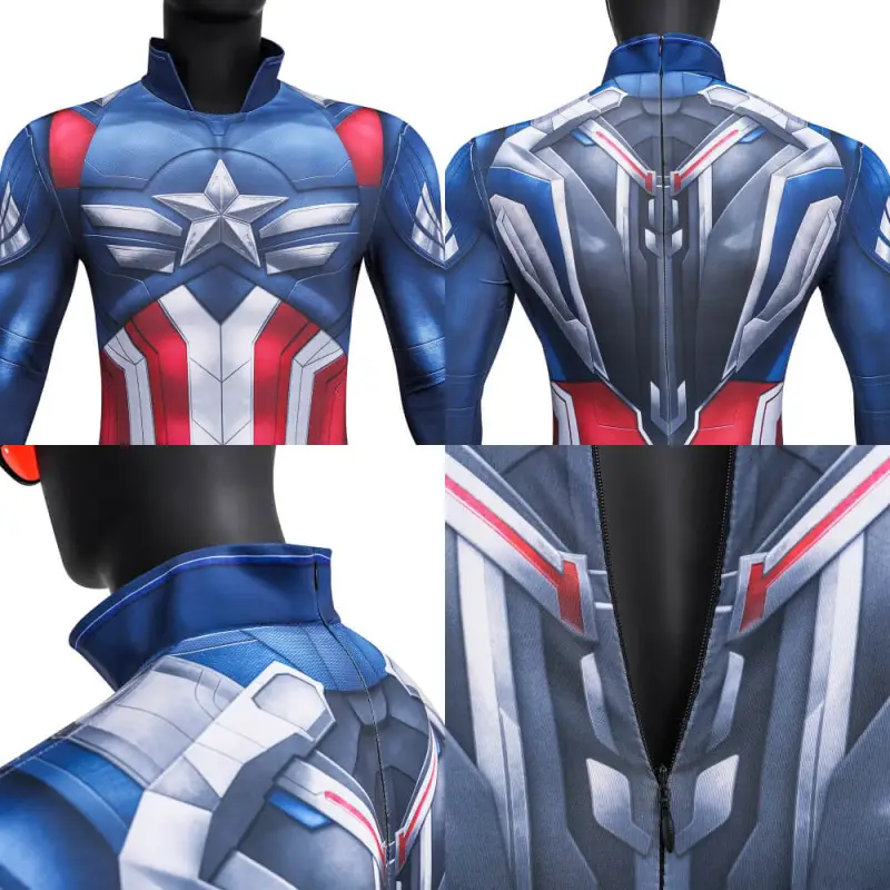 Captain America Brave New World Sam Wilson Cosplay Costume Printed Style B