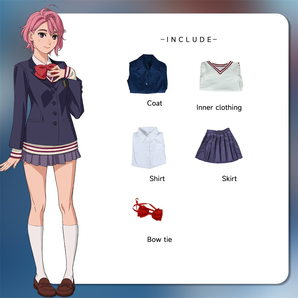 Dandadan Aira Shiratori Cosplay Costume Wig Dan Da Dan School Uniform