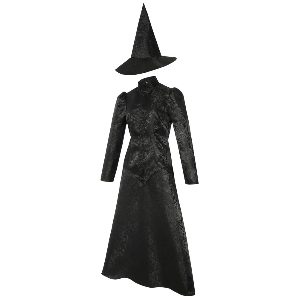 Wicked 2024 Elphaba Cosplay Costume Black Witch Suit