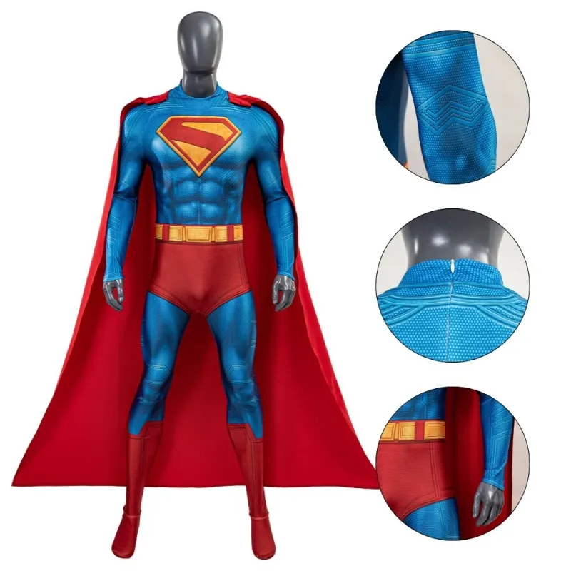 2025 Clark Kent Legacy Cosplay Costume Jumpsuit Cloak