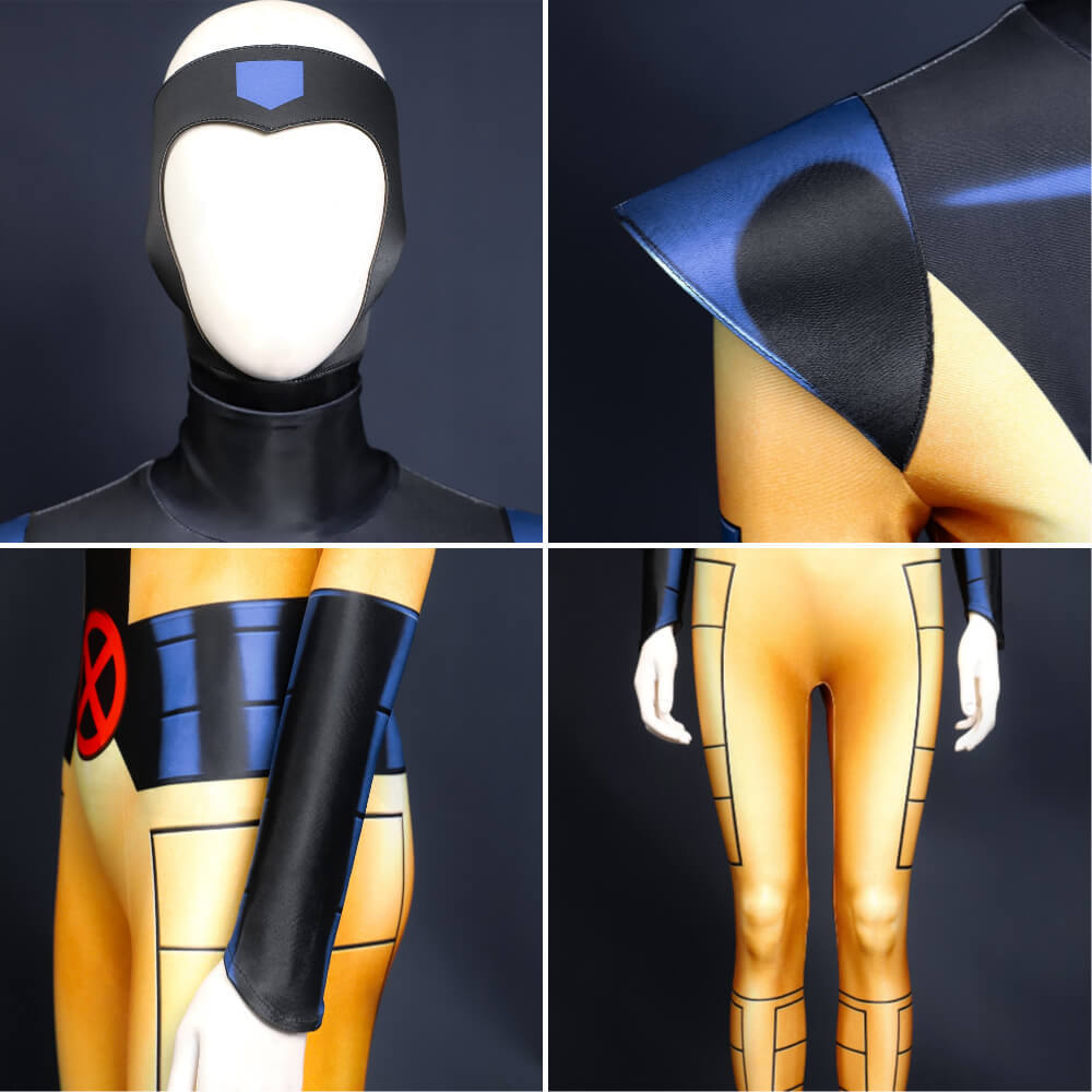 X-Men 97 Jean Grey Cosplay Costume Jumpsuit Mask