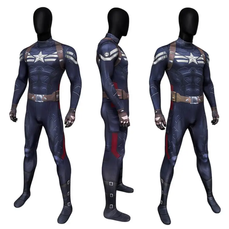 Captain America 2 The Winter Soldier Steve Rogers Cosplay Costume Printed Style