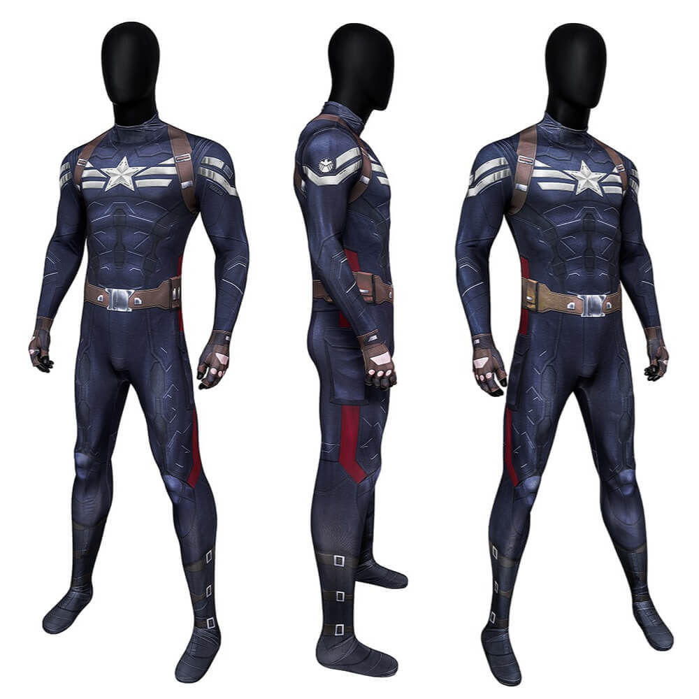 Captain America 2 The Winter Soldier Steve Rogers Cosplay Costume Printed Style