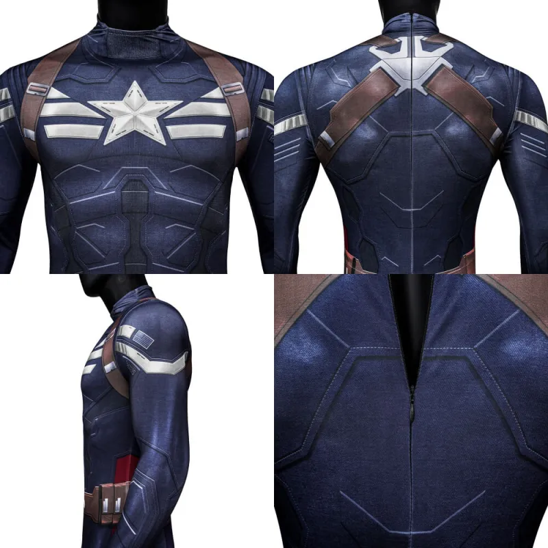 Captain America 2 The Winter Soldier Steve Rogers Cosplay Costume Printed Style