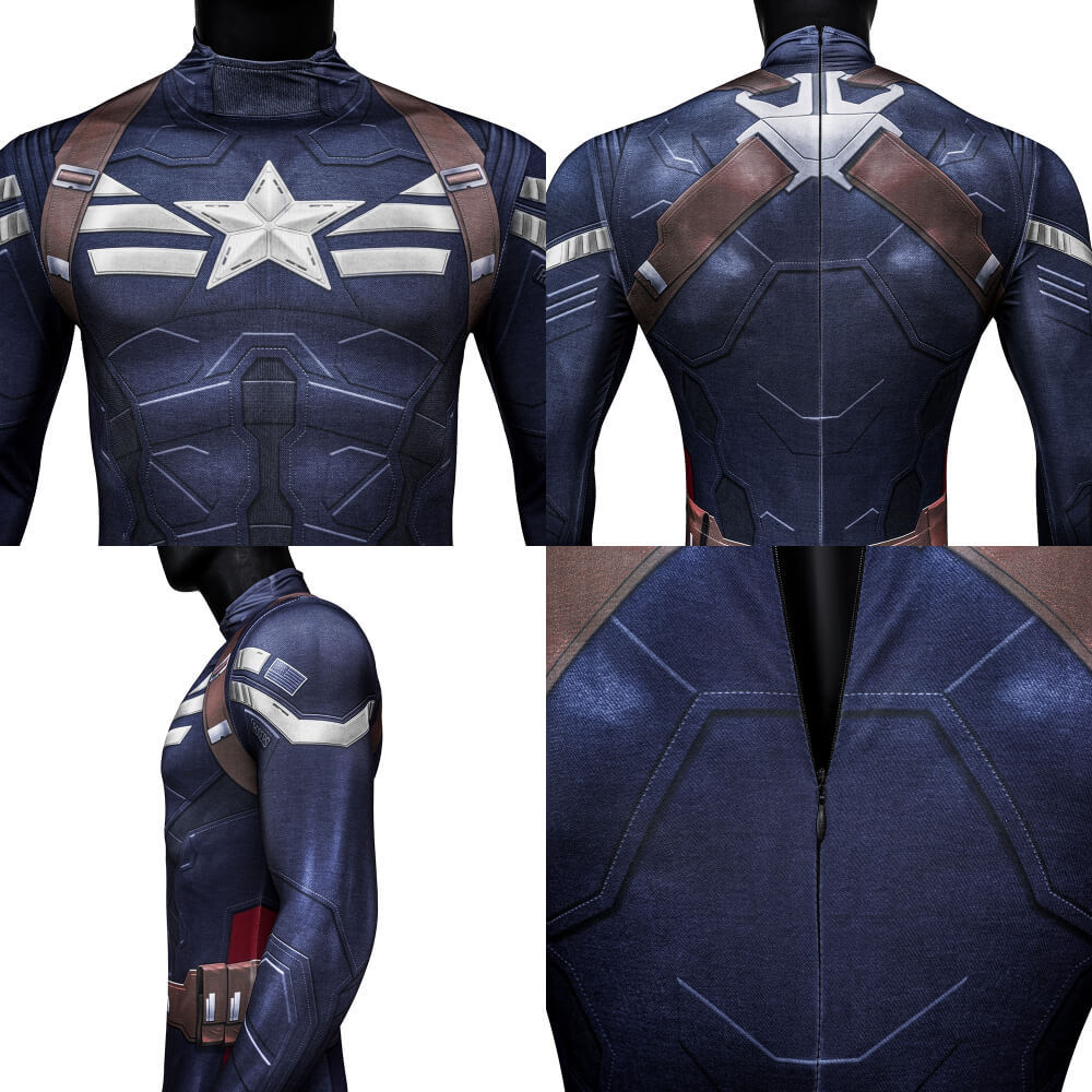 Captain America 2 The Winter Soldier Steve Rogers Cosplay Costume Printed Style