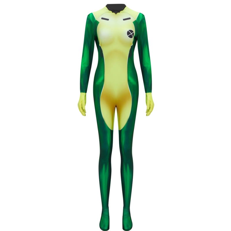 X-Men Rogue Bodysuit Cosplay Costume for Halloween Party