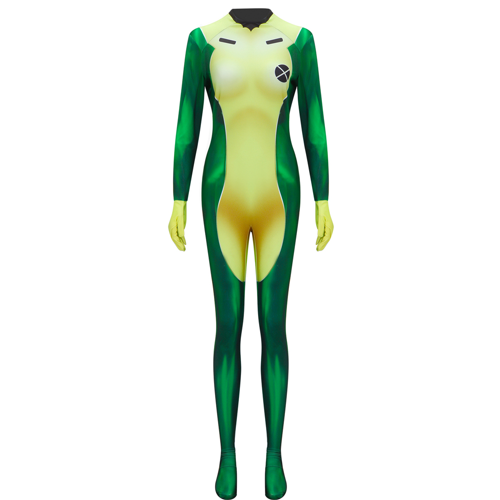 X-Men Rogue Bodysuit Cosplay Costume for Halloween Party