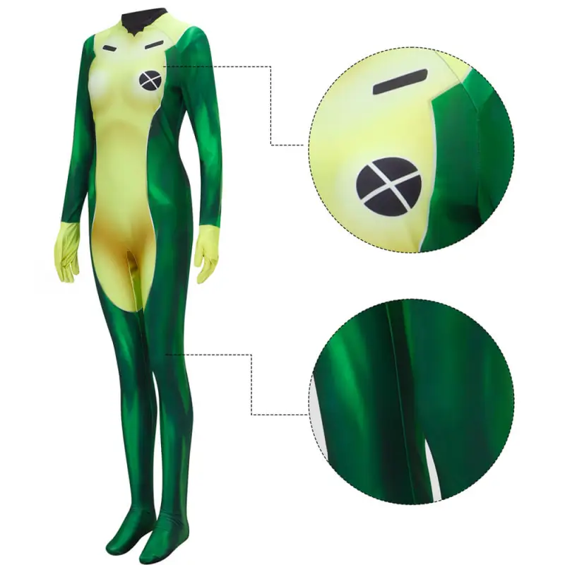 X-Men Rogue Bodysuit Cosplay Costume for Halloween Party