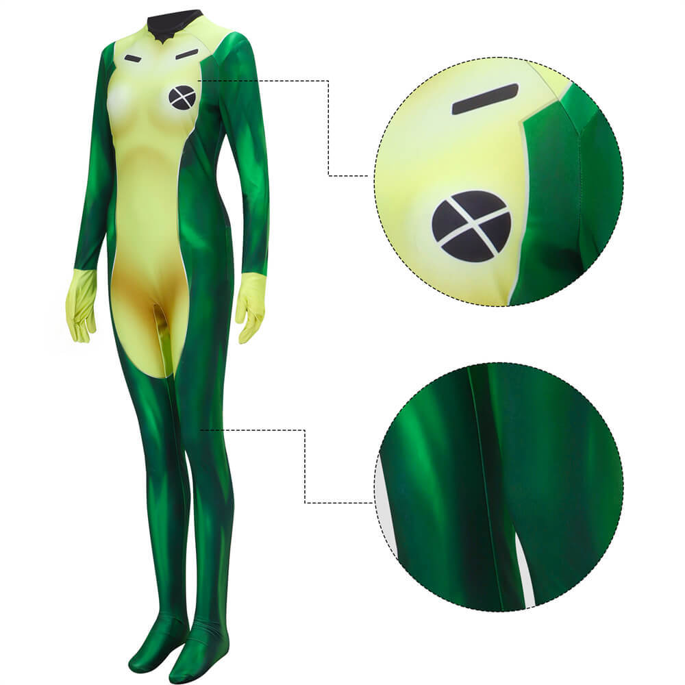 X-Men Rogue Bodysuit Cosplay Costume for Halloween Party