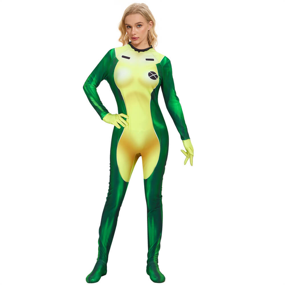 X-Men Rogue Bodysuit Cosplay Costume for Halloween Party