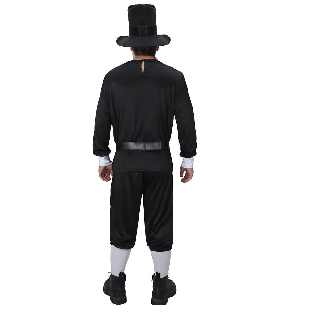 Men's Pilgrim Costume for Thanksgiving Day Halloween Party Cosplay