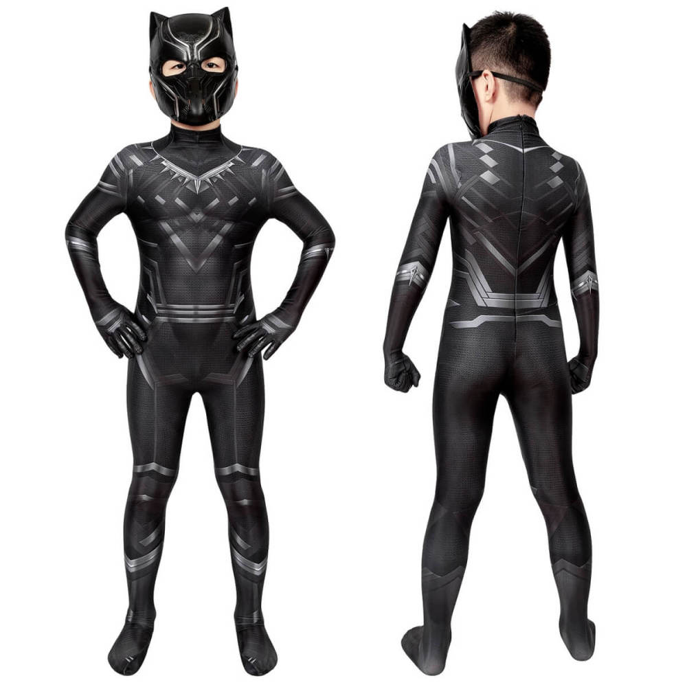 Kids Captain America Civil War Black Panther Cosplay Costume Mask T'Challa