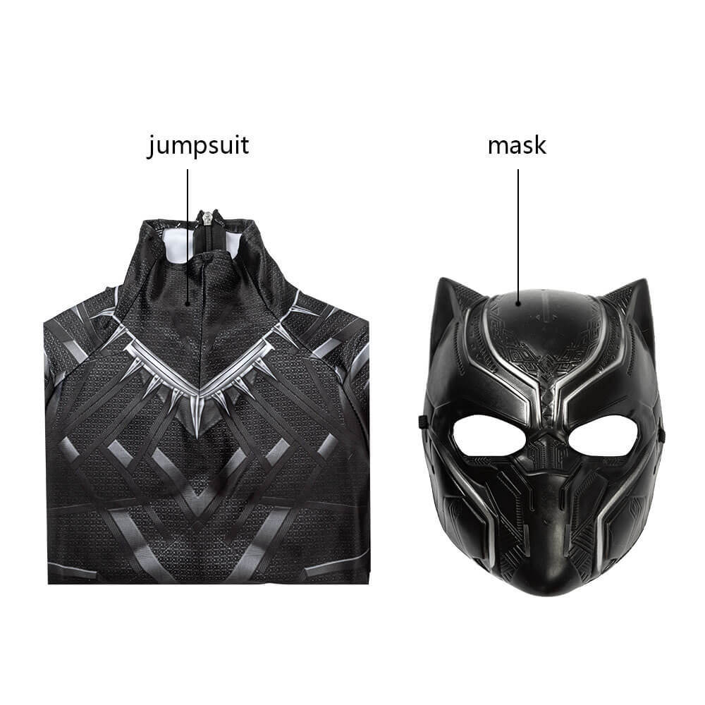 Kids Captain America Civil War Black Panther Cosplay Costume Mask T'Challa