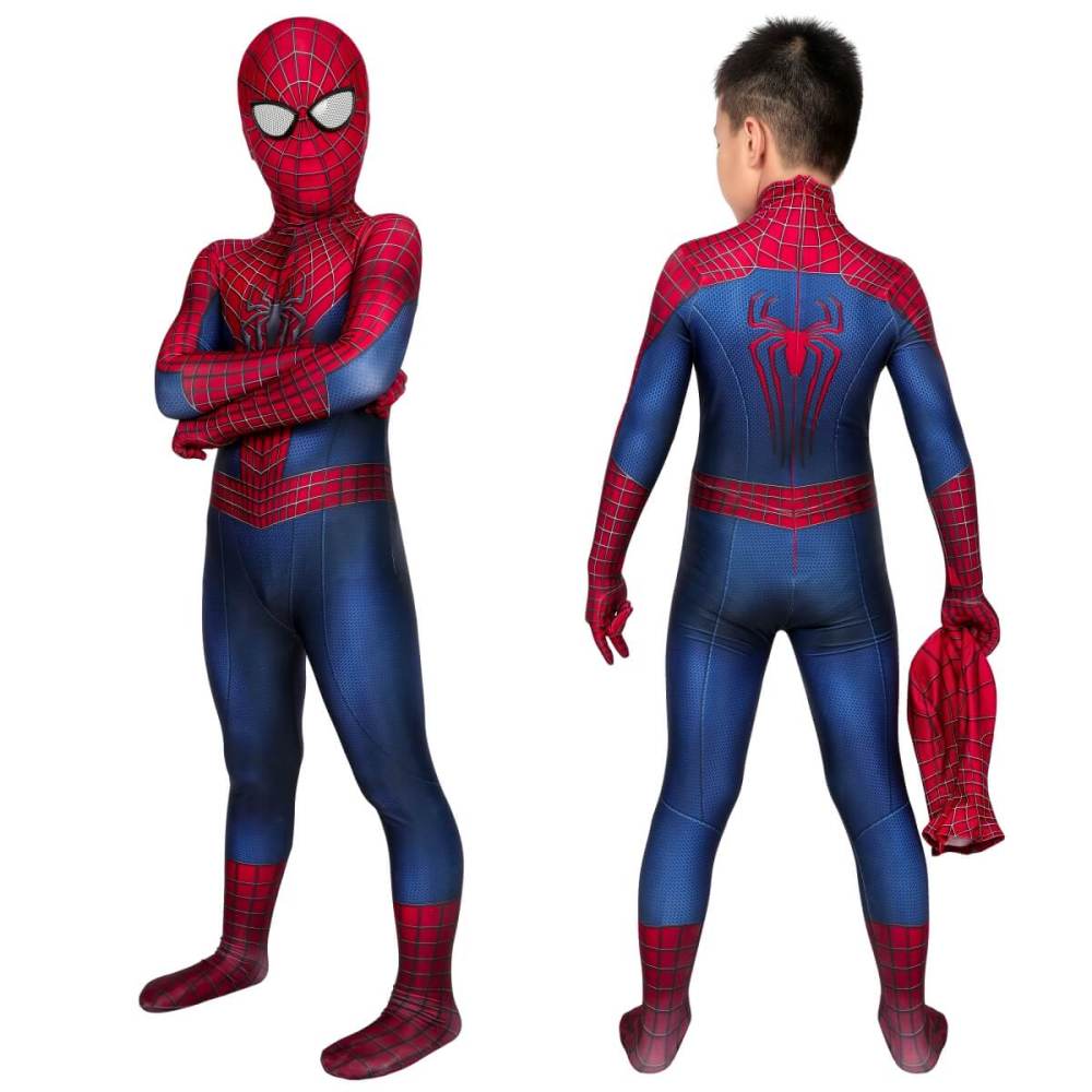 Kids The Amazing Spider-Man 2 Suit Cosplay Costume Peter Parker