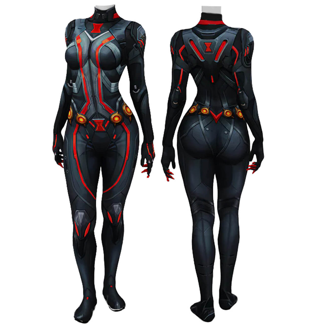 Rivals Black Widow Bodysuit Cosplay Costume Default Style
