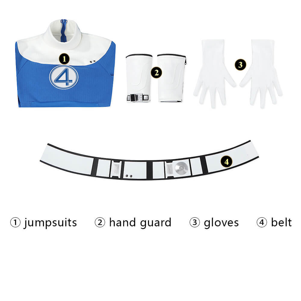 The Fantastic Four First Steps Invisible Woman Cosplay Costume Sue Storm