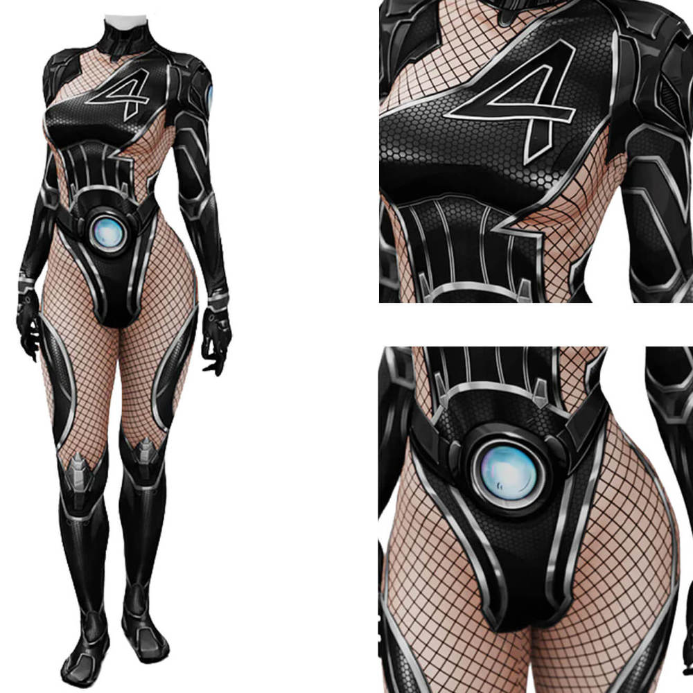 Rivals Invisible Woman Bodysuit Cosplay Costume Sue Storm Style C