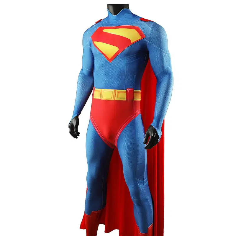 2025 Clark Kent Legacy Cosplay Costume Jumpsuit Cloak for Men Kids